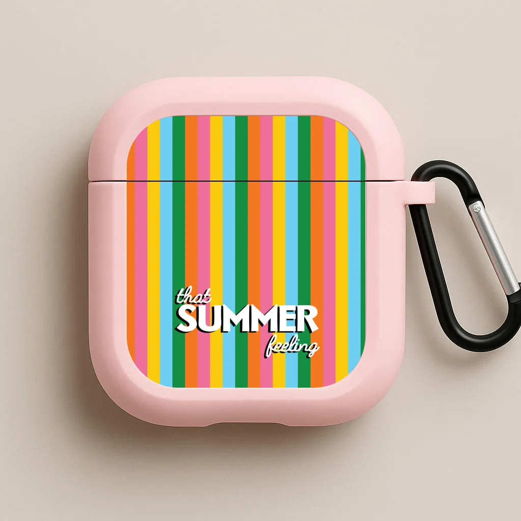 That Summer Feeling Stripes AirPods Case durable soft gradient travel protector sport resistant airpods case
