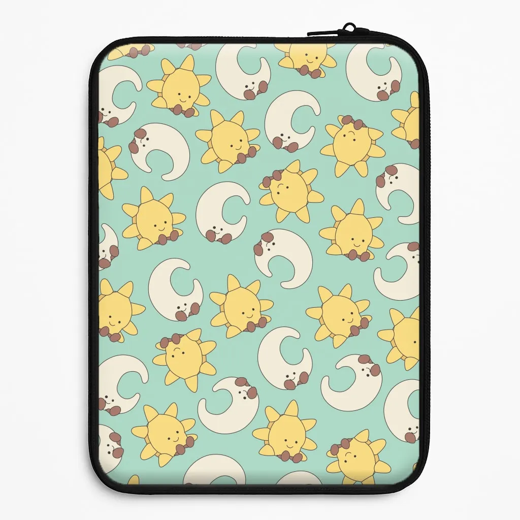 Stars And Moon Pattern - Plushy Laptop Sleeve Edge Shield Frosted Finish