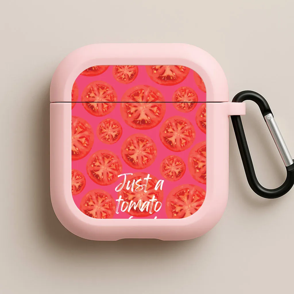 Simple Carry Design wireless earbuds travel shell Just A Tomato Girl AirPods Case