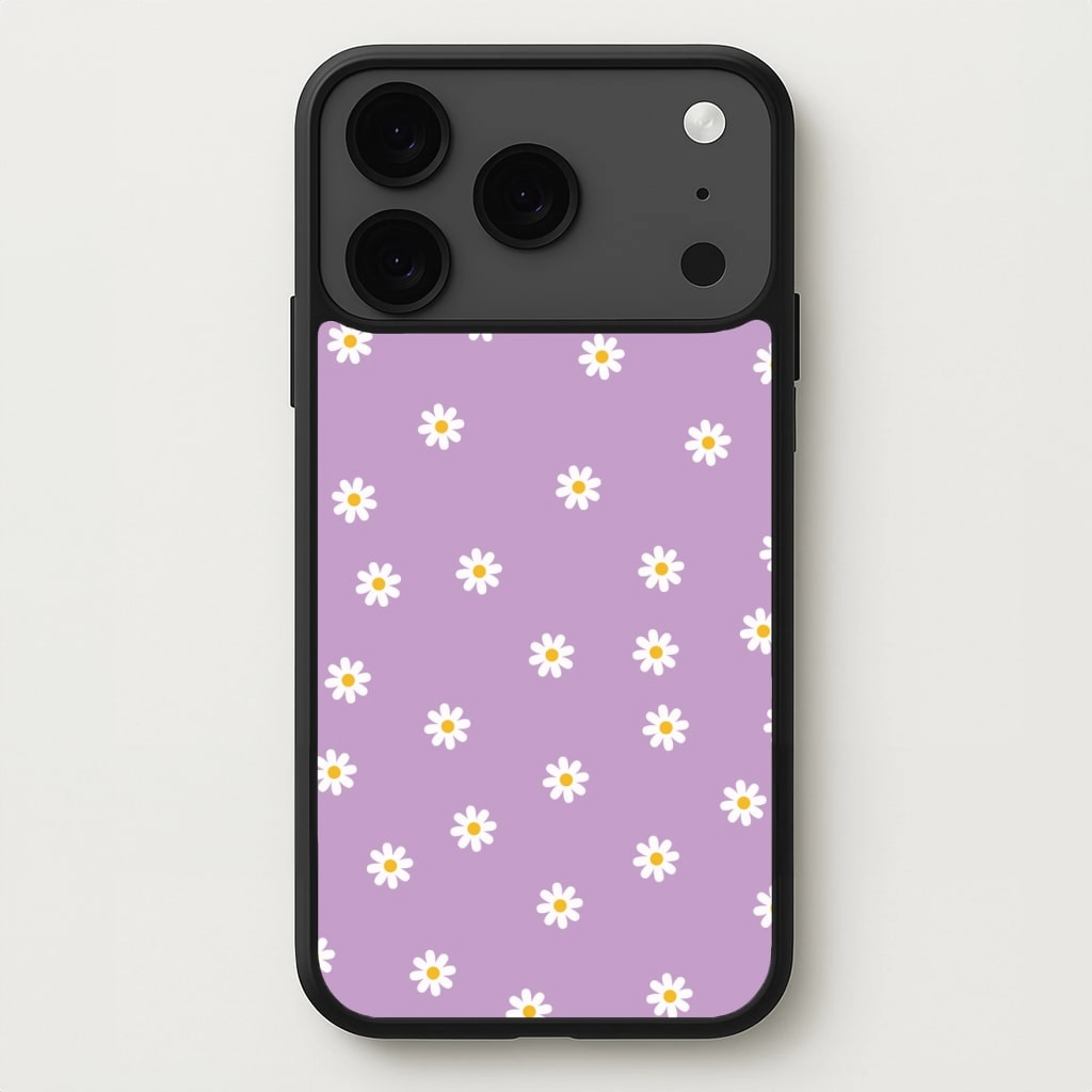 Polished Detail Edge Premium Shield Purple Daisies Phone Case