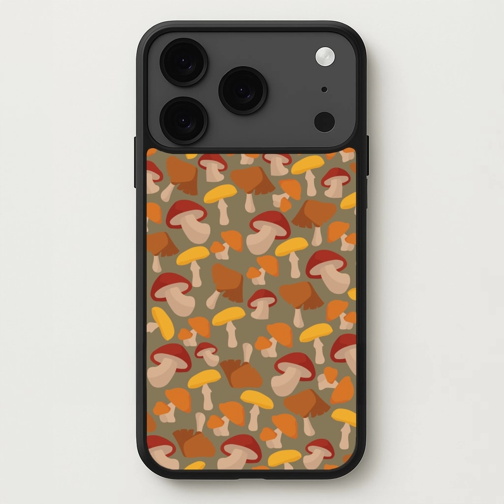 Mushroom Pattern - Autumn Phone Case Smooth Edges Soft Grip Layer