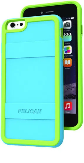 Stylish Layer Flexible Detail Design Protector Case for Apple iPhone 6/6s Plus - Light Blue Lime Green