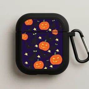 Pumpkin And Cats - Halloween AirPods Case premium airpods holder soft touch ergonomic shell