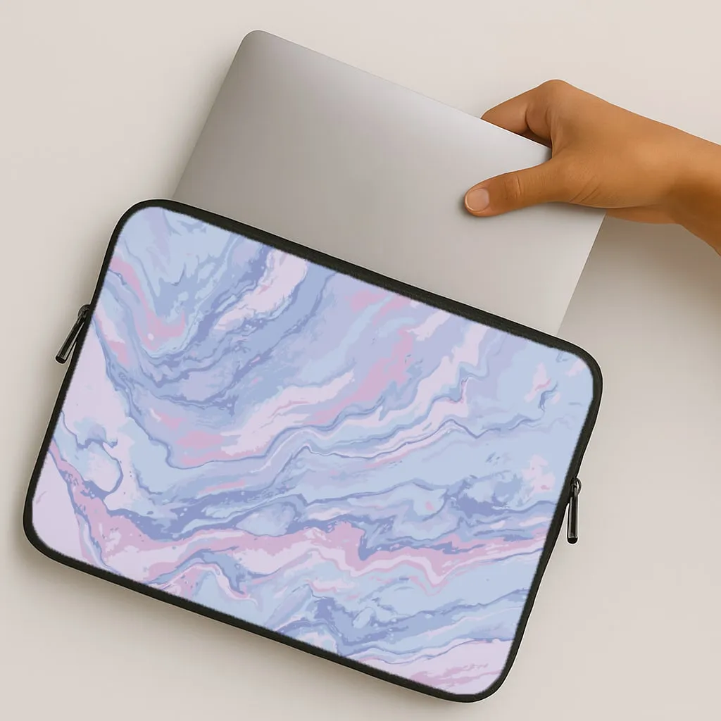 Purple Cloudy Marble Laptop Sleeve Compact Style Scratch Resistant