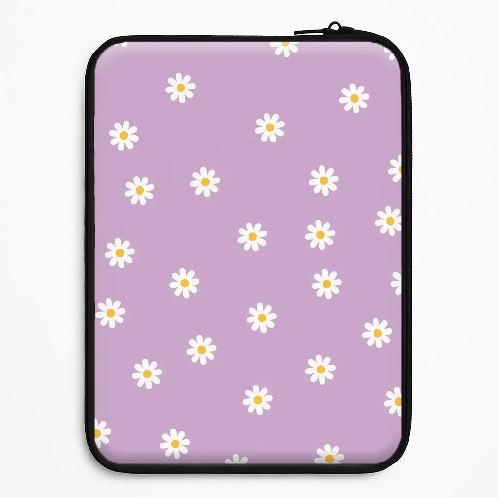 Modern Edge Layer Color Gradient Purple Daisies  Laptop Sleeve
