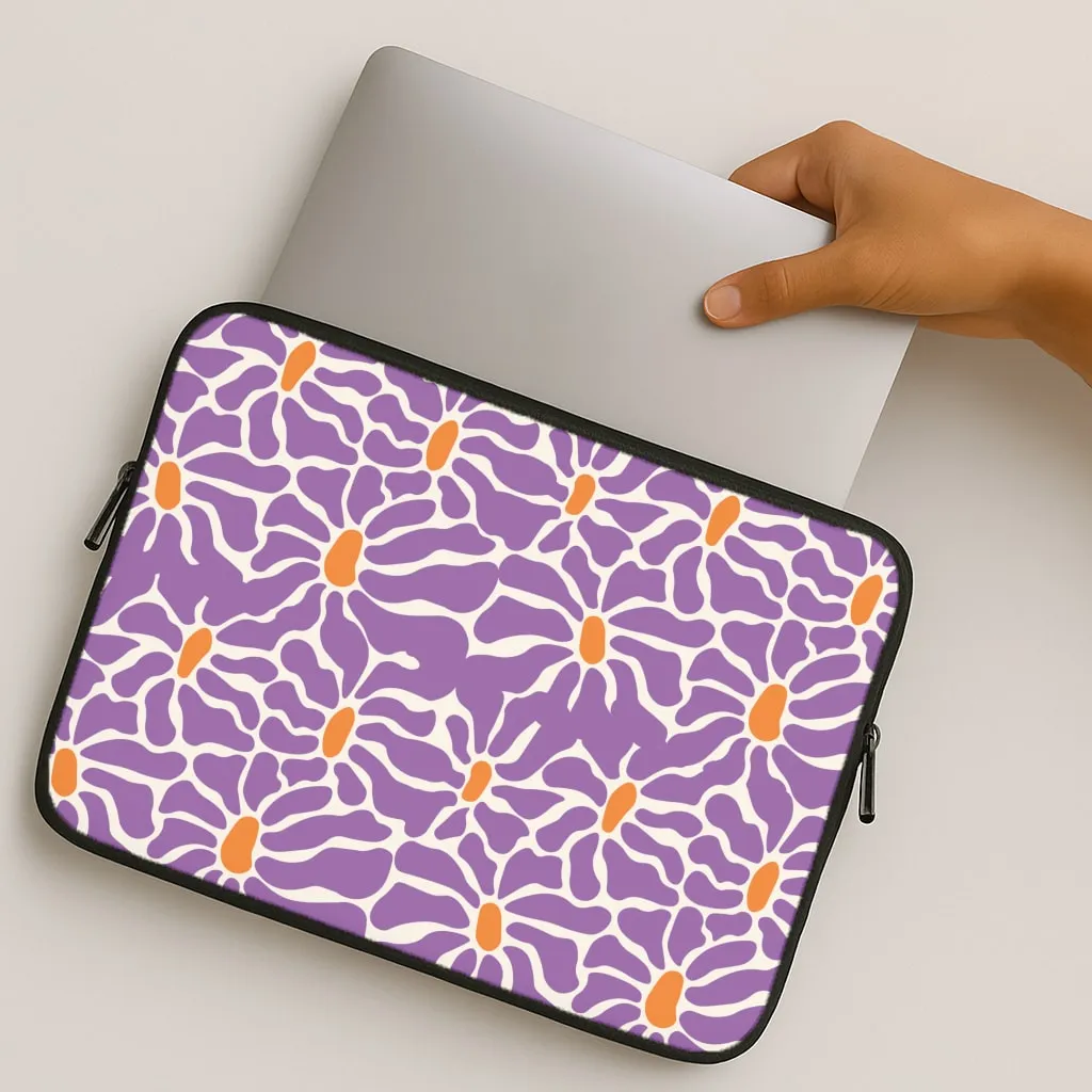 Purple Flowers - Summer Laptop Sleeve Modern Look Matte Look Finish