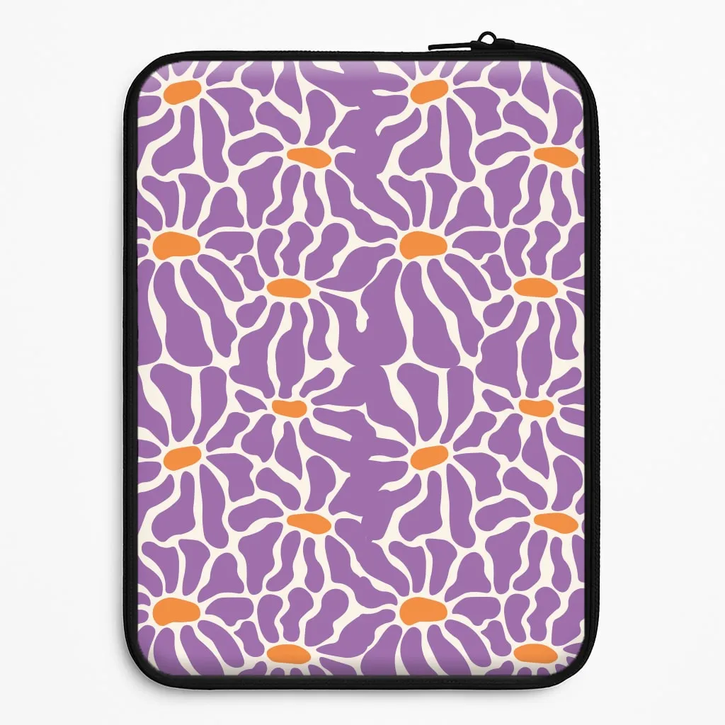 Purple Flowers - Summer Laptop Sleeve Comfort Fit Minimal Surface