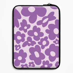 Minimal Frame Purple Flowers - Trippy Patterns Laptop Sleeve