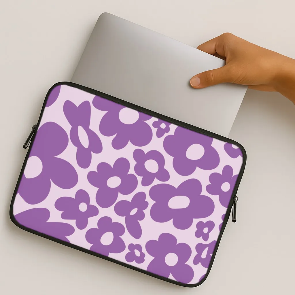Purple Flowers - Trippy Patterns Laptop Sleeve Elegant Shield