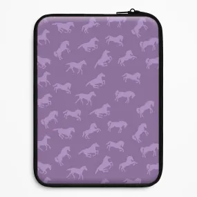Wear resistant Vivid Detail Texture Purple Horse Pattern - Horses Laptop Sleeve