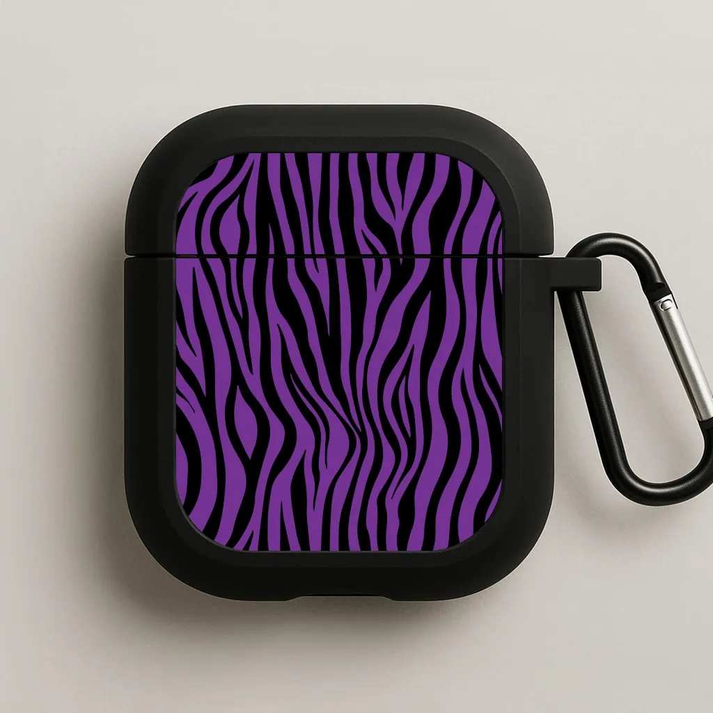 eco friendly silicone case Purple Zebra - Animal Patterns AirPods Case