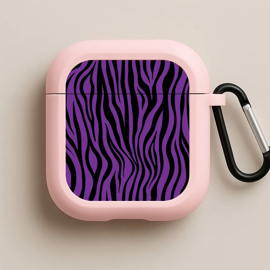Purple Zebra - Animal Patterns AirPods Case fashion pastel lightweight leather protector Creative Design Accessory