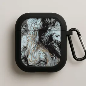 Black And Gold Cloudy Marble AirPods Case soft ergonomic neon travel protector