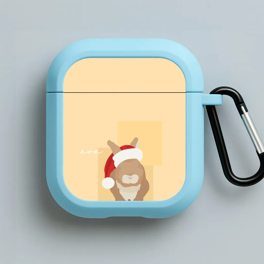 Rabbit Christmas Ears AirPods Case soft gel silicone protector