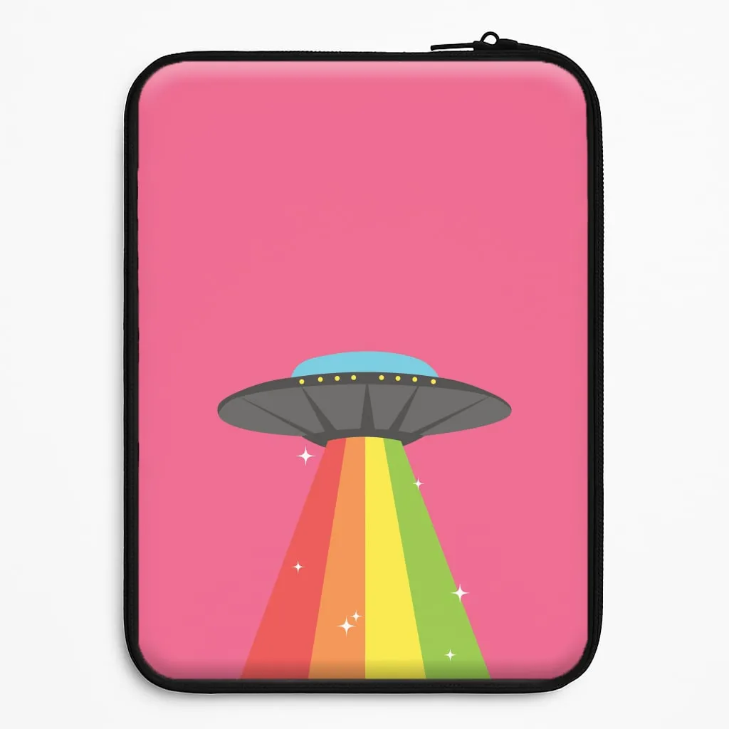 Rainbow Alien Spaceship Laptop Sleeve Protective Design Layer