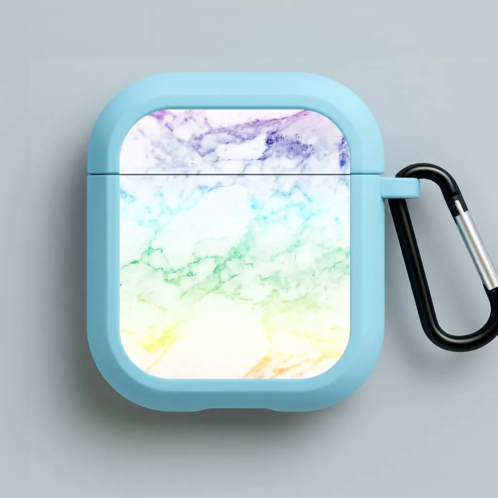 Rainbow Streak Marble Pattern AirPods Case Soft Texture Organizer Minimal Protective Organizer