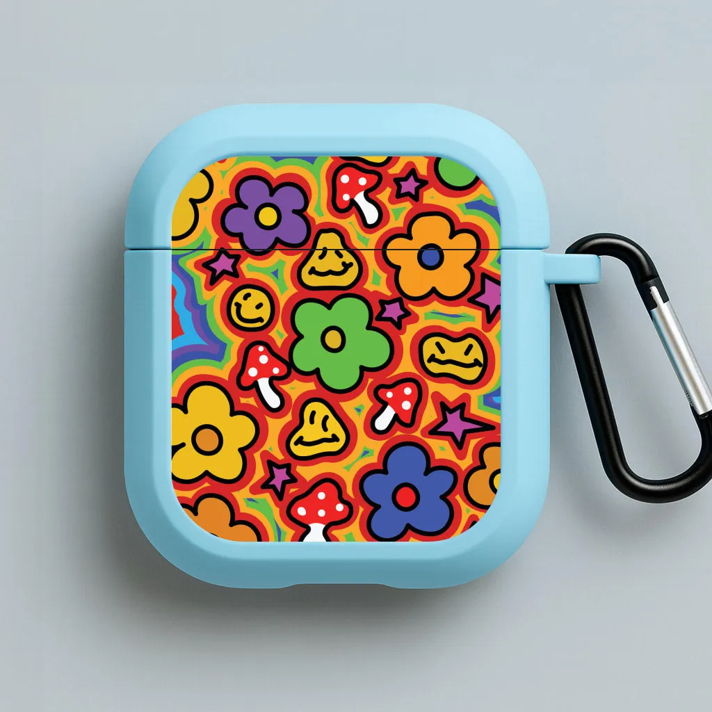 Rainbow Trip - Trippy Patterns AirPods Case sleek matte silicone shell