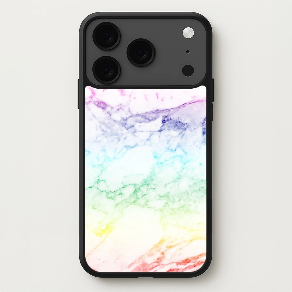 Durable Build Quality Hybrid Pattern Design Rainbow Streak Marble Pattern Phone Case
