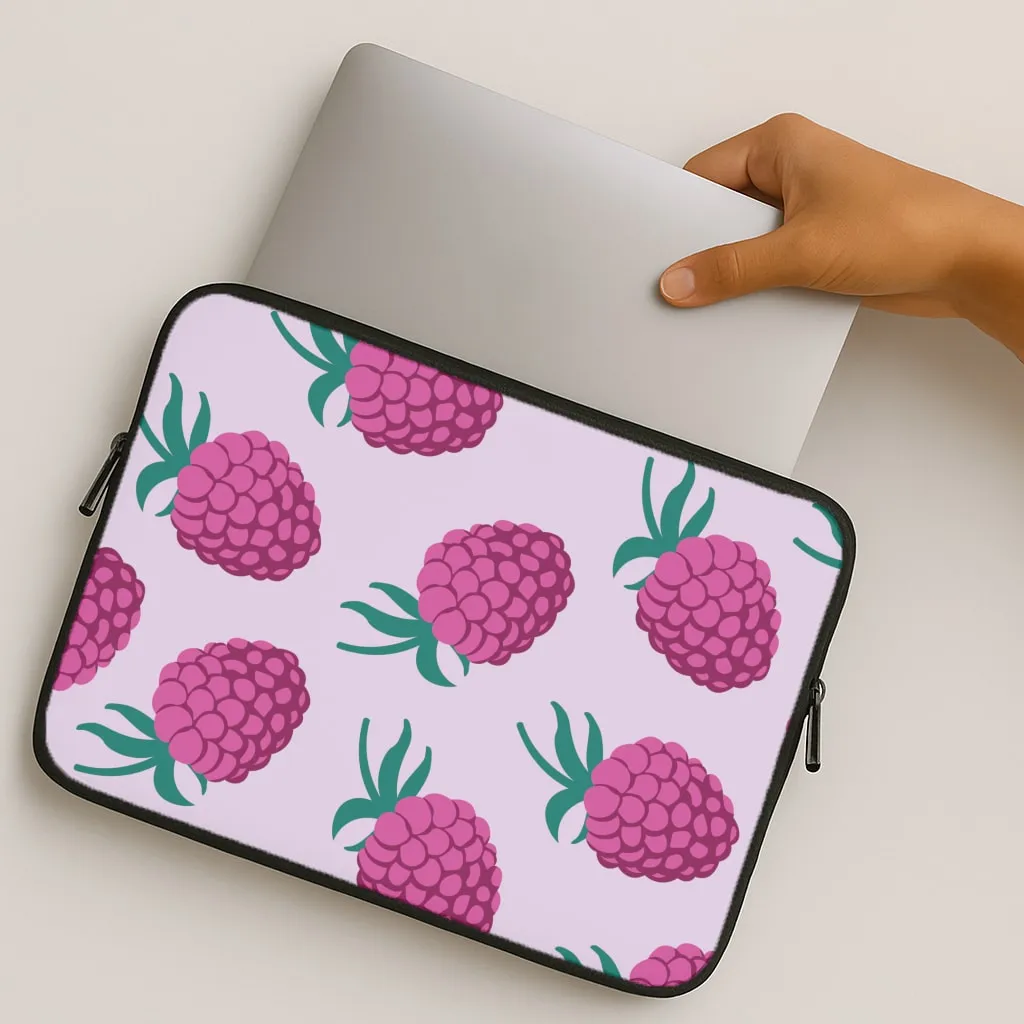 Comfort Fit Lightweight Grip Rasberries - Fruit Patterns Laptop Sleeve