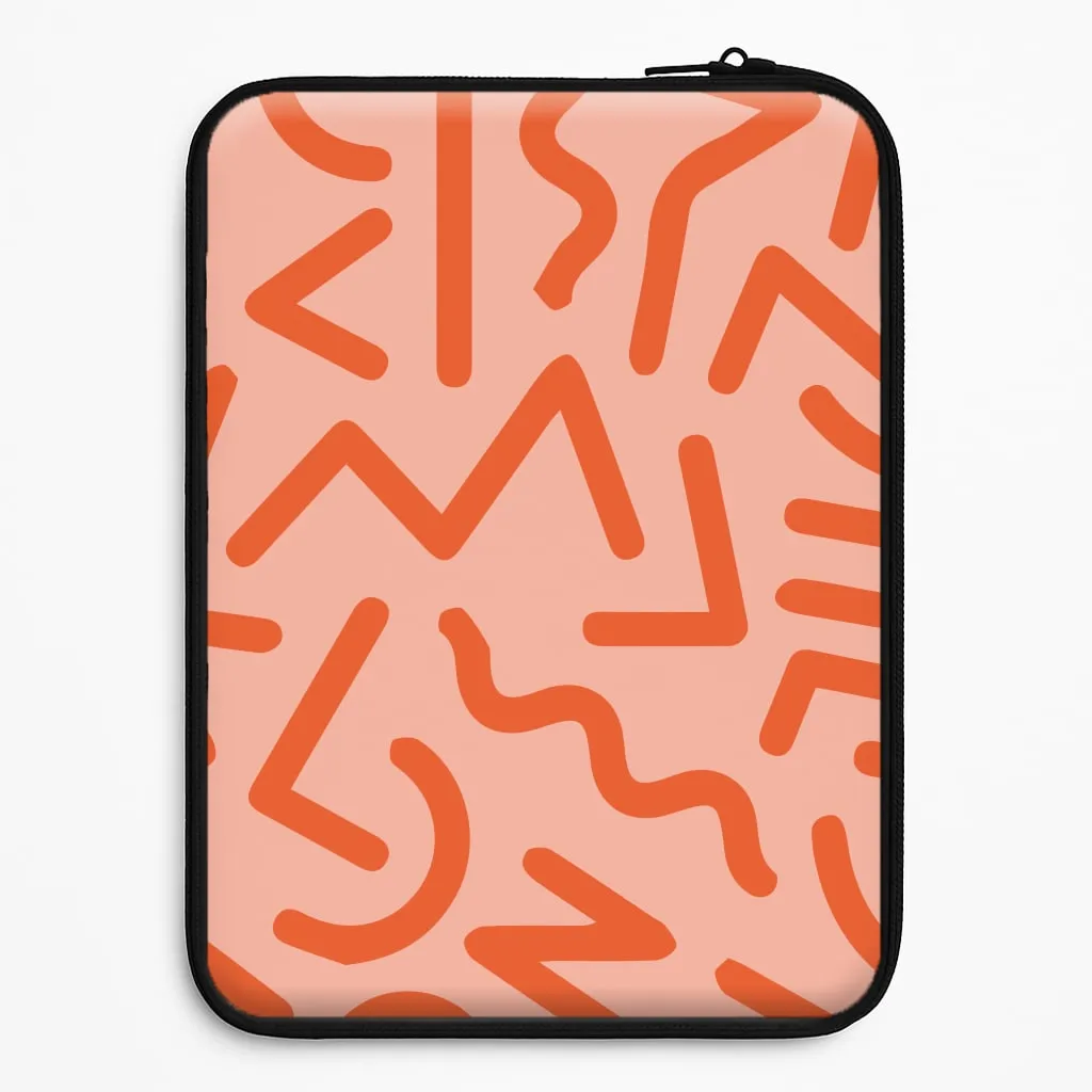 Durable Edge Texture Flexible Texture Red Abstract - Eighties Laptop Sleeve