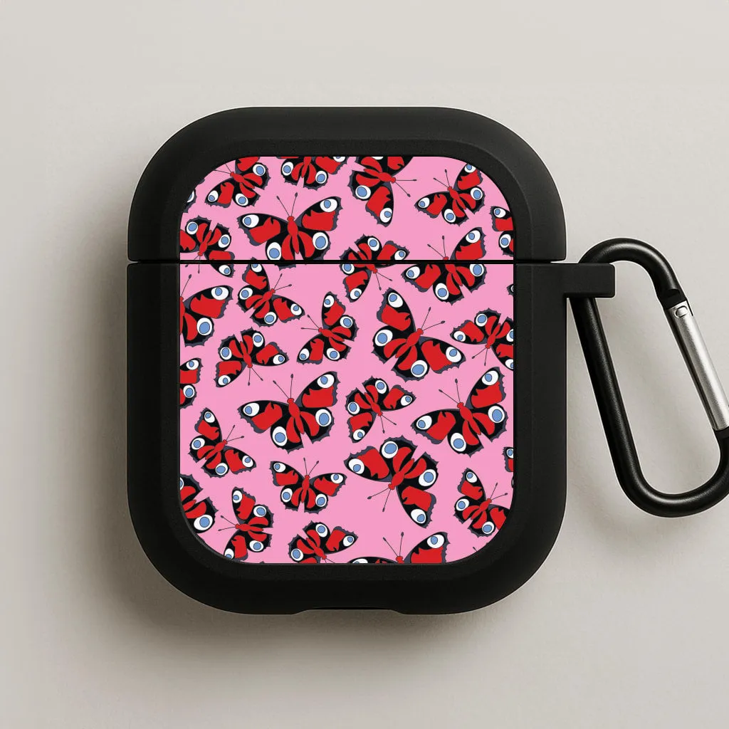 soft flexible silicone protector Red Butterfly - Butterfly Patterns AirPods Case