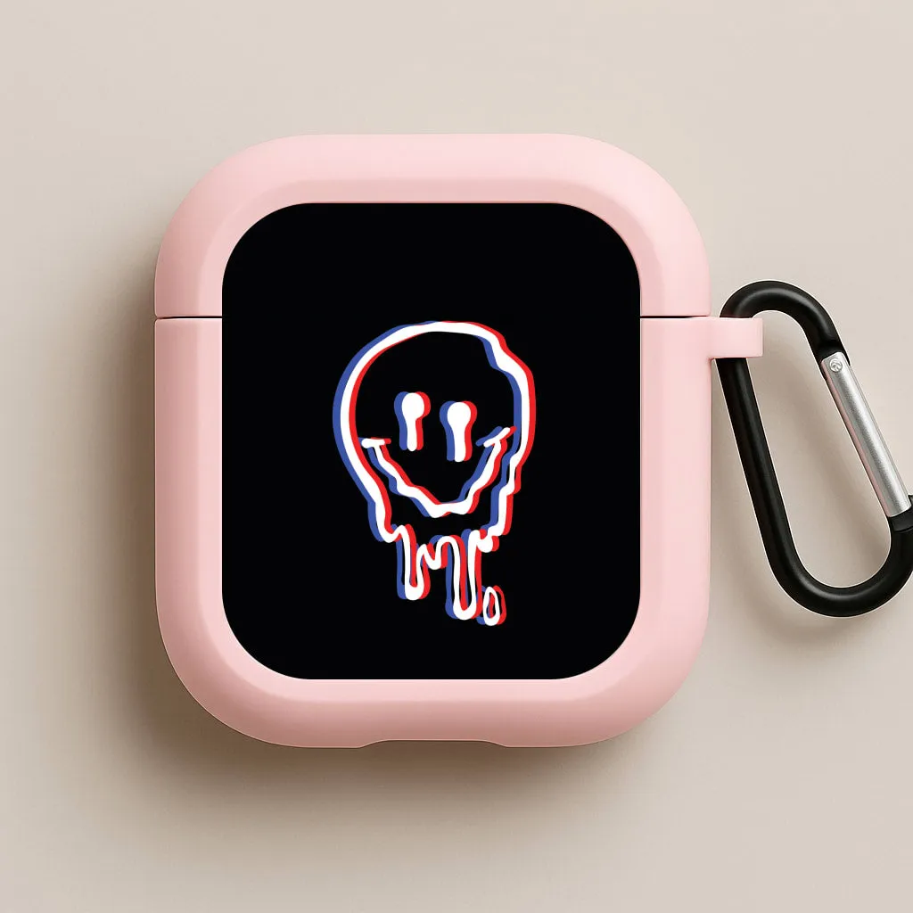 minimalist earbuds guard Gift For Music Lover Red Smiley - Juice AirPods Case