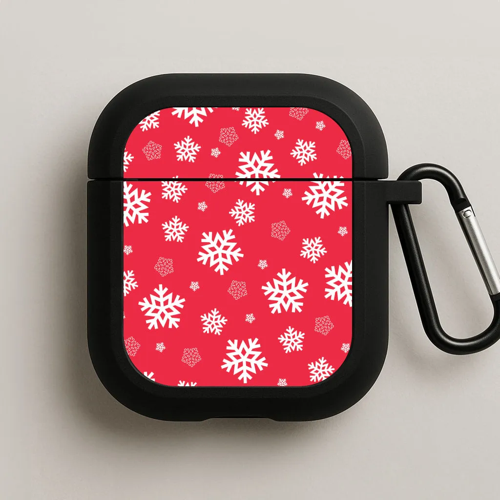 everyday airpods carry Red Snow Pattern AirPods Case
