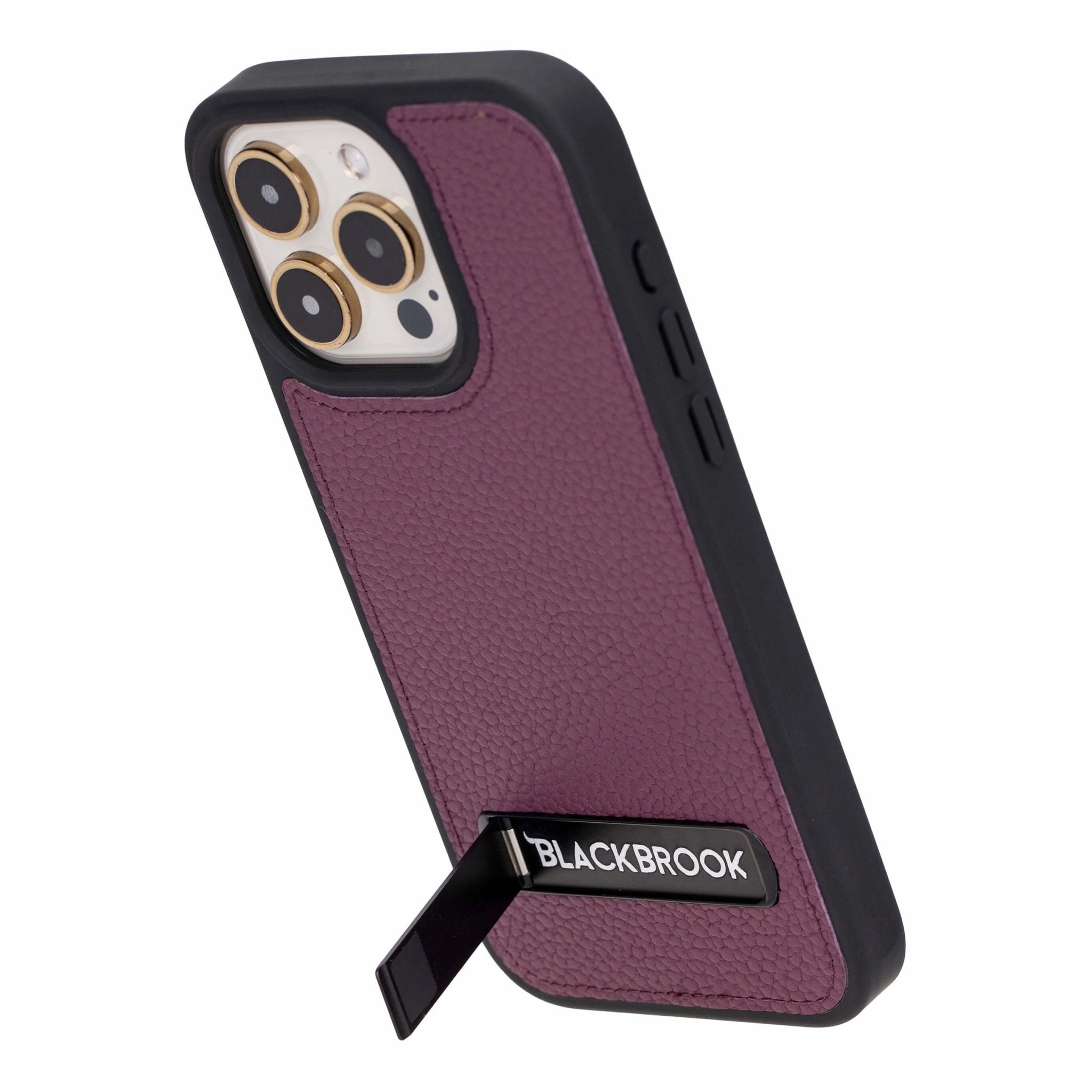 Reed Leather Snap?On Case with Stand ?C iPhone 15 Pro Max, Purple Compact Design Fashion Look