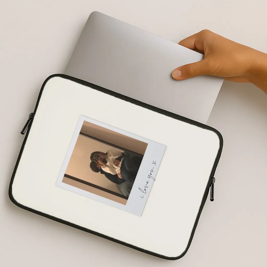 Luxury Appeal Modern Function I Love You Polaroid - Personalised Couples Laptop Sleeve