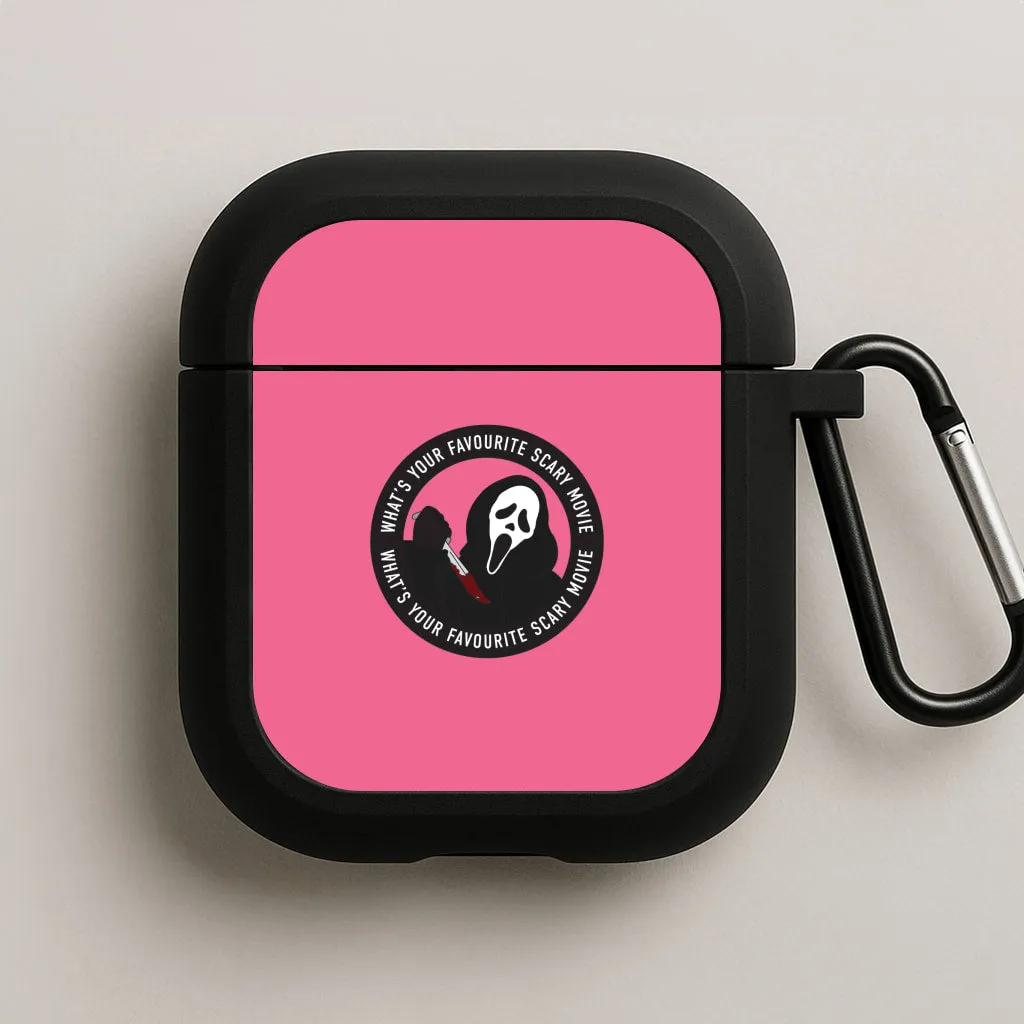 Universal Travel Organizer What's Your Favourite Scary Movie Badge AirPods Case