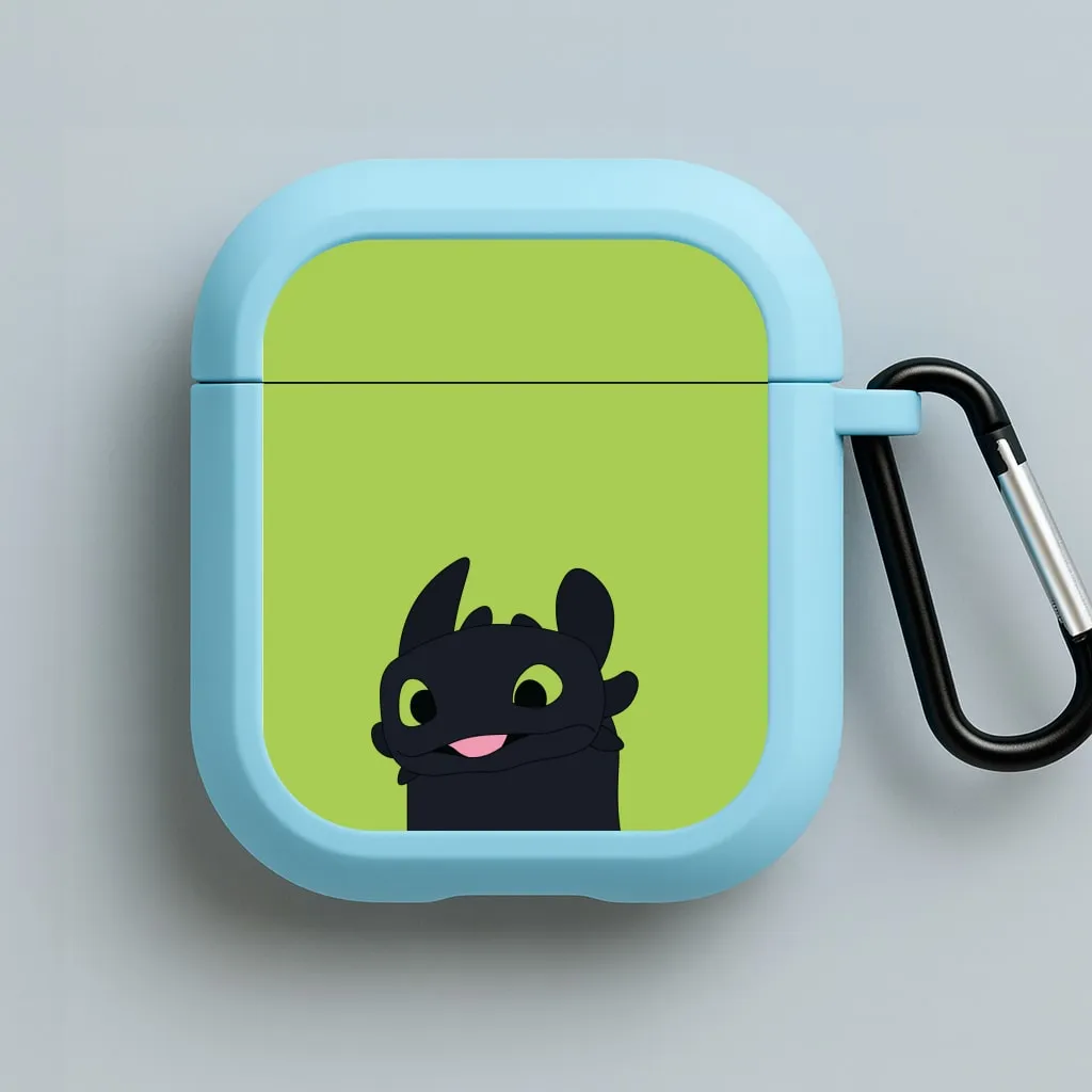 Black Fury Dragon AirPods Case compact stylish protector Modern Slim Organizer