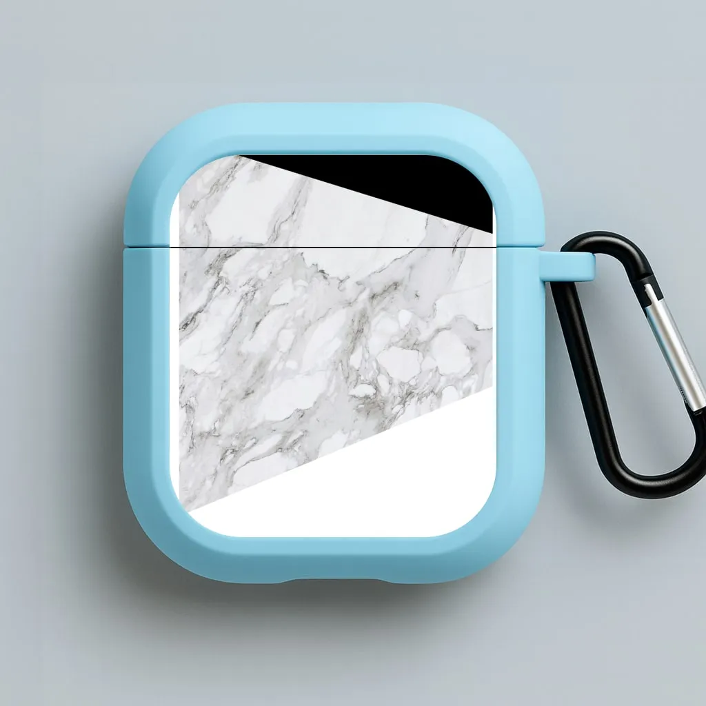 White, Black and Marble Pattern AirPods Case protective earbuds shell