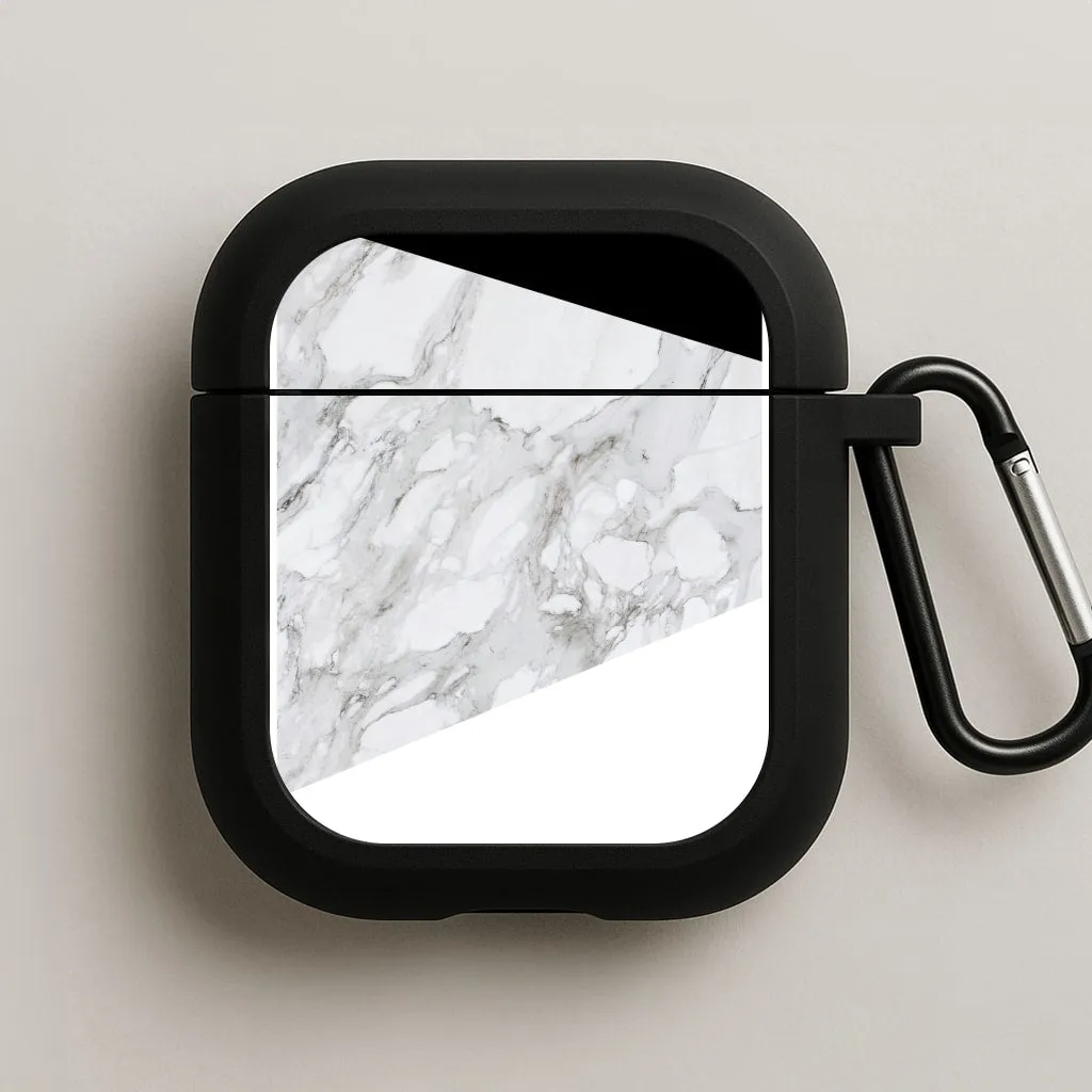 White, Black and Marble Pattern AirPods Case high elasticity silicone protector