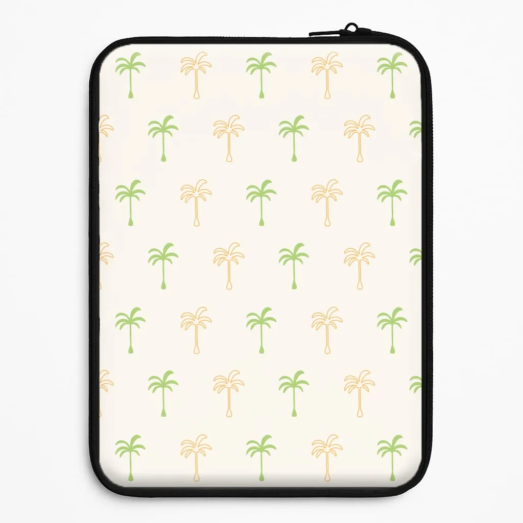 Smooth Touch Sleek Feel Green And Yellow Palms Pattern Laptop Sleeve