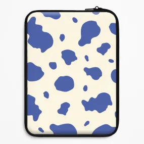Easy Removal Blue Cow Print Laptop Sleeve