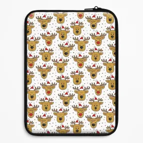 Reindeers In Santa Hats Pattern Laptop Sleeve Compact Structure