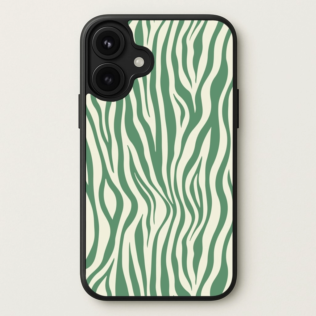 Modern Texture Green Zebra - Animal Patterns Phone Case