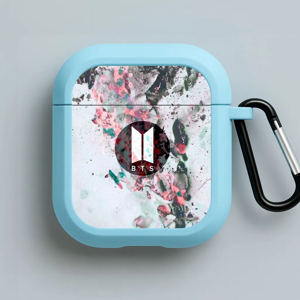 Minimal Compact Case Trendy Compact Storage K-Pop Band Marble Logo AirPods Case