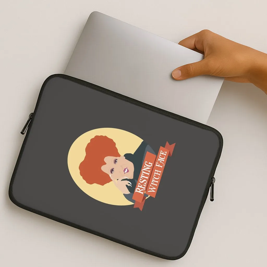 Soft Shield Daily Essential Resting Witch Face - Hocus Halloween Laptop Sleeve