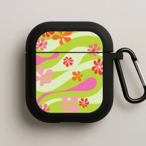 Retro Flowers Pattern AirPods Case premium designer airpods shell Lightweight Daily Holder