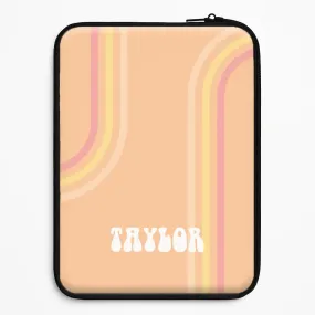 Matte Texture Elegant Finish Design Retro Orange Personalised Name Laptop Sleeve