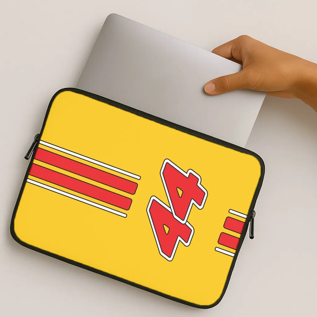 Compact Grip Rugged Feel Retro Yellow And Red Hamilton Laptop Sleeve