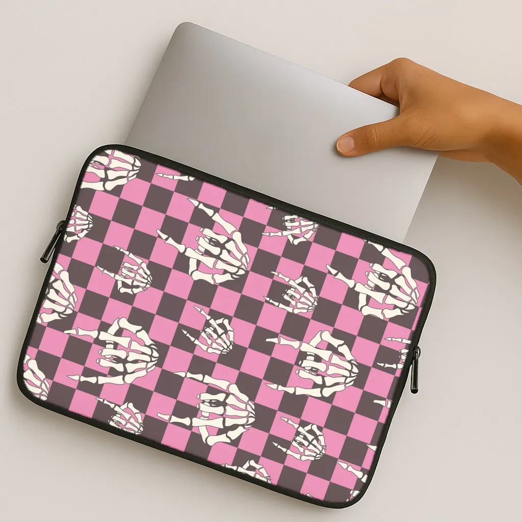 Polished Layer Rock On Skeleton Laptop Sleeve