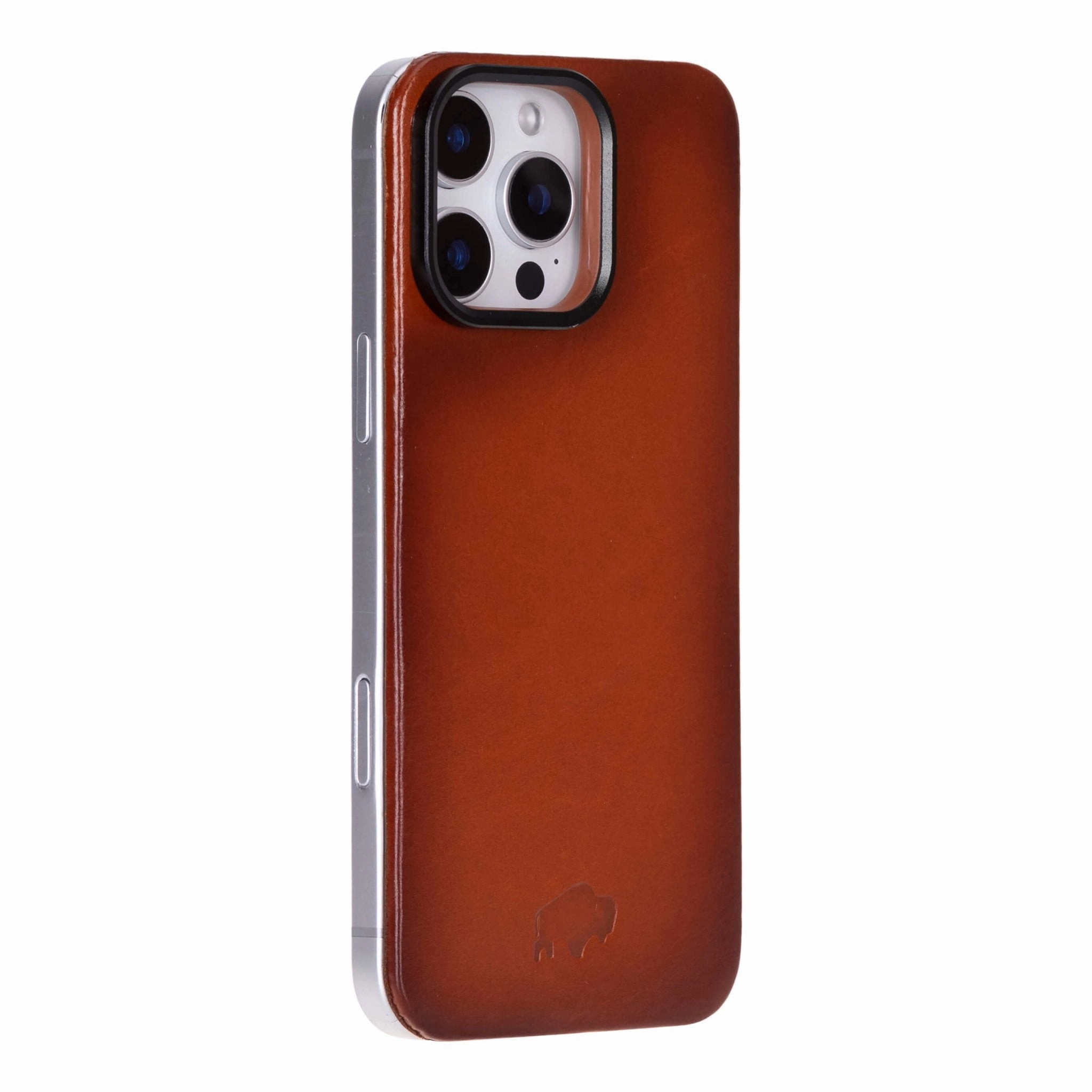 Rohan MagSafe Leather Back Case - iPhone 16 Pro, Burnished Tan Shock Cushion