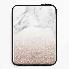 Comfort Fit Edge Rose Gold Glitter & Marble Laptop Sleeve