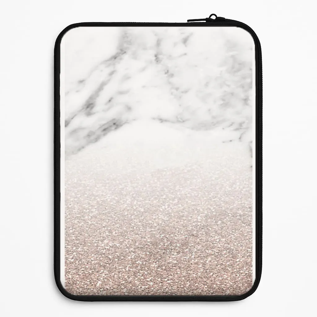Comfort Fit Edge Rose Gold Glitter & Marble Laptop Sleeve