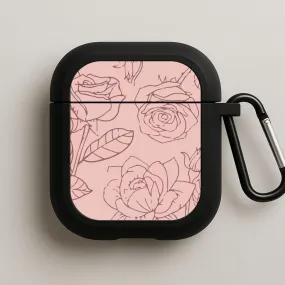 Durable Silicone Organizer Roses - Foliage AirPods Case