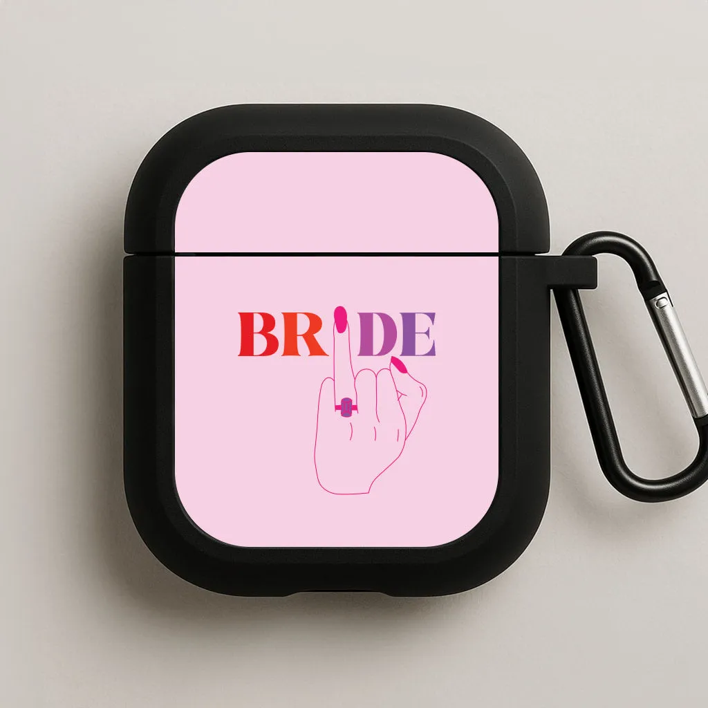 Bride - Bridal  AirPods Case Soft Portable Pouch durable neon pocket shell