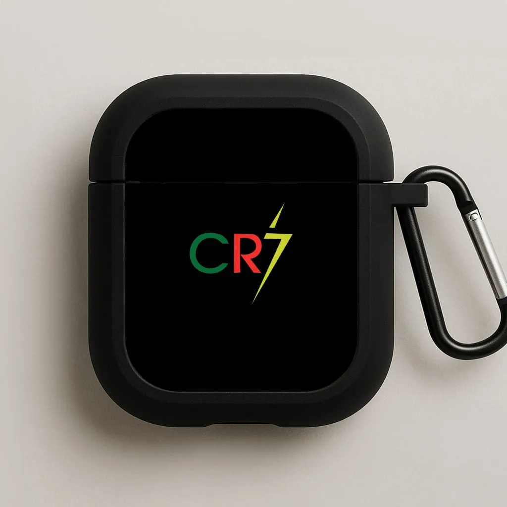 CR7 - Football AirPods Case clear color tinted shell Functional Grip Sleeve