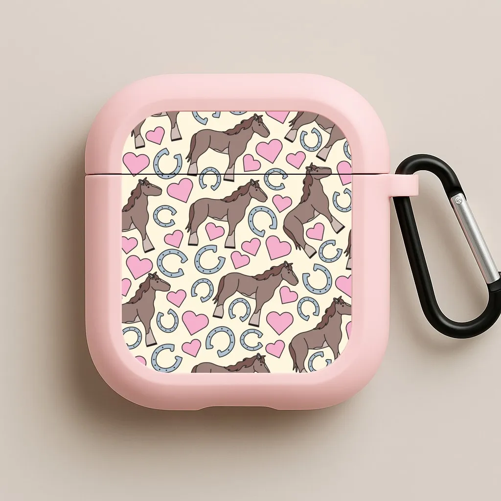 Portable Smooth Case Horses And Horseshoes Pattern - Horses AirPods Case